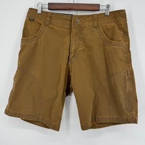 KUHL Mens 34 Brown Ramblr Vintage Patina Dye Cargo Shorts Outdoor Hiking Casual